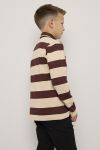 Genser med krage og striper Beige