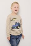 Genser med print Beige