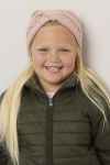 Flettestrikket pannebånd barn Rosa