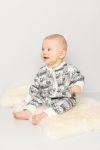 Pyjamas i ull bambus Offwhite-grå