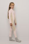 Polo i ull bambus med glidelås Rosa-beige