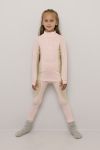 Polo i ull bambus med glidelås Rosa-beige