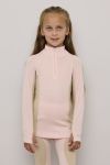 Polo i ull bambus med glidelås Rosa-beige