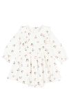 Kjole med body og print Offwhite