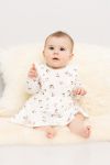 Kjole med body og print Offwhite