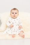 Kjole med body og print Offwhite
