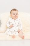 Kjole med body og print Offwhite