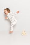 Pyjamas med søtt mønster og volang på skulder Offwhite