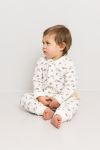 Pyjamas med søtt mønster og volang på skulder Offwhite