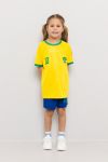 Fotballsett 2delt Brazil gul-blå