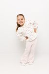 Bluse blomstret i musselin Krem