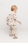 Ribbestrikket genser med dyremotiv Beige