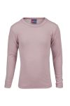 Tom & Trine trøye i 100% merinoull med lang erm og rund hals rosa