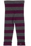 Safa Virre stripet ullongs i ribbestrikk cerise