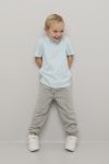 Kids World joggebukse med elastisk linning og snøring. gråmelert