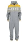 Vinterstjerne jumpsuit vinter gråmelert med gult mønster