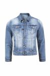 Teen Club jeans jakke i klassisk vask og modell. Trykk knapplukning blå