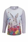 Kids World langermet topp med søtt kanin fotoprint lilla