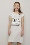 Peanuts Big-T nattkjole med Snoopy motiv til barn gråmelert