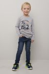Kids Clothing Langermet dinosaur t-skjorte gråmelert