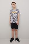 T-skjorte og shorts sett grå og sort