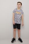 T-skjorte og shorts sett grå og sort