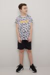 T-skjorte og shorts sett grå og sort