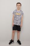 T-skjorte og shorts sett grå og sort