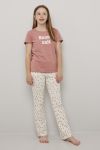 Leah pyjamas sett gammelrosa.