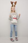 Christmas Cozy polarbear genser til barn gråmelert.