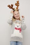 Christmas Cozy polarbear genser til barn gråmelert.