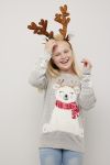 Christmas Cozy polarbear genser til barn gråmelert.
