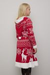 Christmas Snøfnugg kjole med lue til barn rød-hvit.