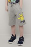 Shorts med Pikachu print Gråmelert