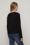Ribbestrikket genser cropped Mira Sort.