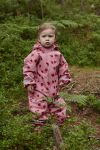Regndress med fôr og print Pøse Rosa-rød