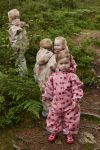 Regndress med fôr og print Pøse Rosa-rød