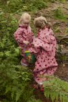Regndress med fôr og print Pøse Rosa-rød