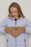 Votter i teddyfleece Beige.