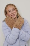 Votter i teddyfleece Beige.