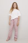 Pyjamasbukse i flanell rutet Rosa