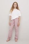 Pyjamasbukse i flanell rutet Rosa