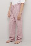 Pyjamasbukse i flanell rutet Rosa
