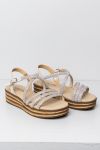 Sandal Mira komfort Krem-sølv