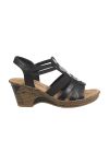Supremo Claire sandal med kilehæl sort