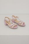 Beauty Step glitter sandal med hæl rosa.