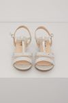 Beauty Step glitter sandal med hæl sølv