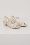 Beauty Step glitter sandal med hæl sølv