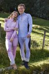 Safa Polo m/glidelås, Jaquard Rosa-hvit