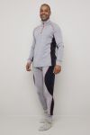 Ulltrøye med half-zip Gråmelert-marine